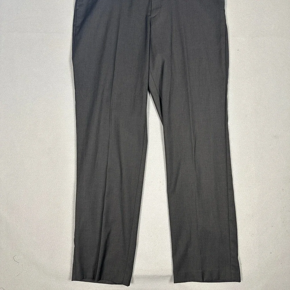 NEW Savane Select Edition Pants Men 36X34 Dark Grey Relaxed Fit Dress Flat Front